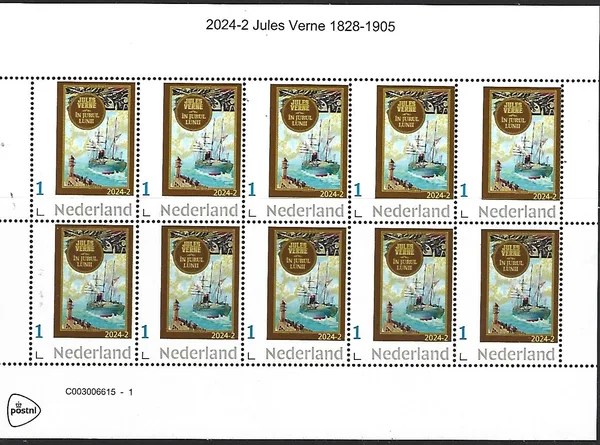 Netherlands 2024-2 Jules Verne Jurul Lunni vel-sheetlet 1950 MNH