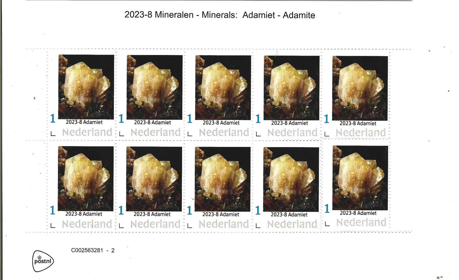 Niederlande 2023-8 Mineralien: Adamit postfrisch/mnh