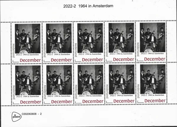Nederland 2022-2 The Beatles in Amsterdam 1964 vel/sheetlet postrfis/mnh