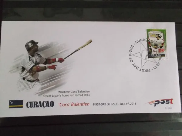 Curacao 'Coco' Balentien Honkbal 2013 FDC postfris/mnh