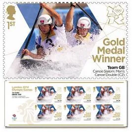 Great Britain 2012 Olympics 3 Kano Bail- Stott velletje van 6 zegels/ m/s postfris/mnh