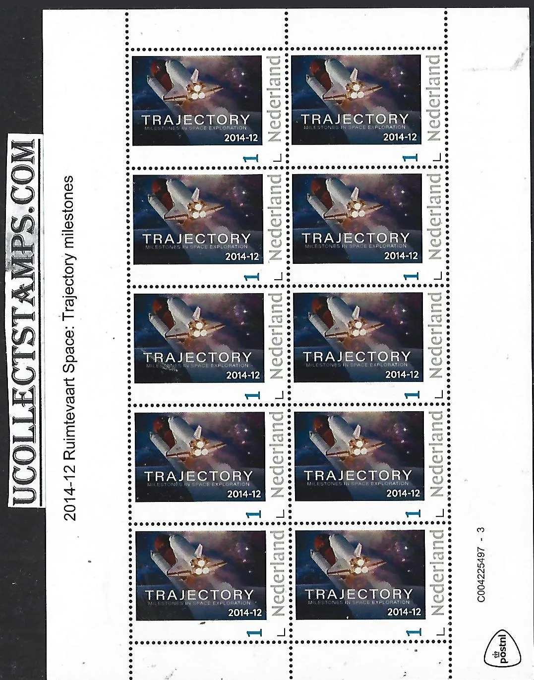 Pays-Bas 2014-12 Space Ruimtevaart : Trajectory milestones feuille*neuf