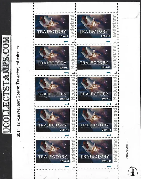 Nederland 2014-12 Space Ruimtevaart: Trajectory milestones sheetmnh