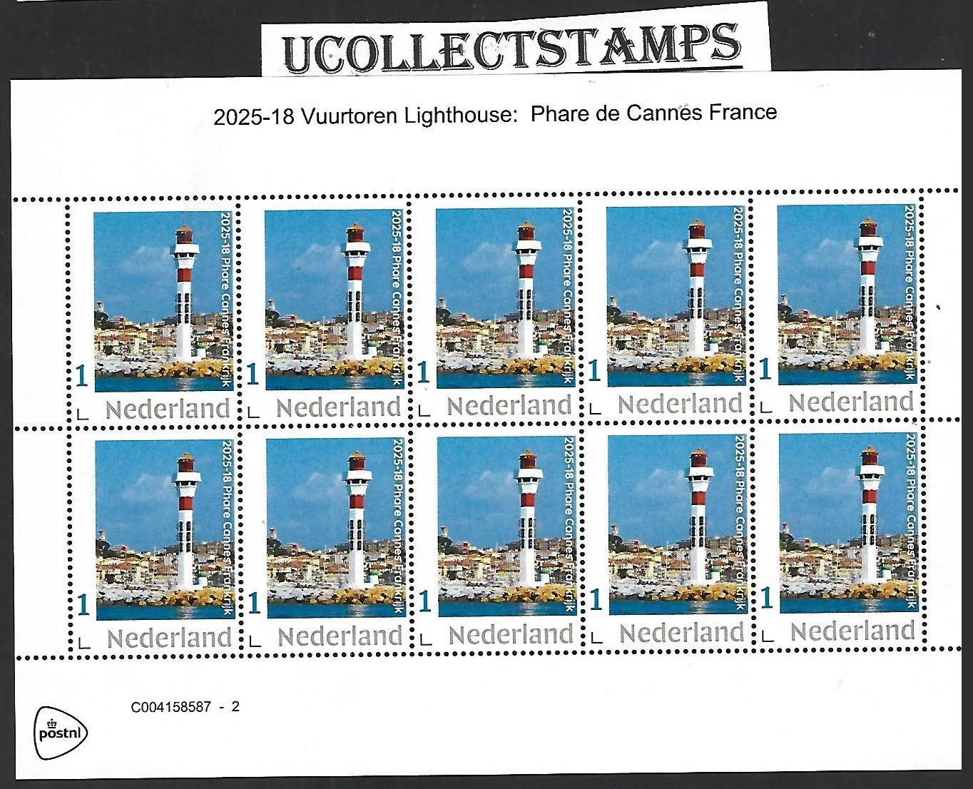 Nederland 2025-18 Vuurtoren Lighthouse: Phare de Cannes France sheet postfris/mnh
