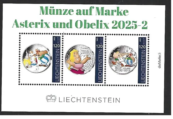 Liechtenstein 2025-2 Coin on stamp Asterix MNH
