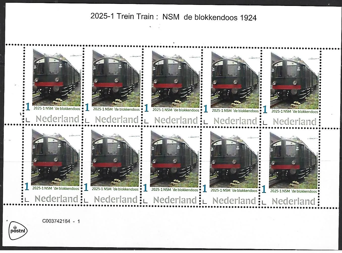Train 2025-1 NSM de Blokkendoos sheetlet MNH