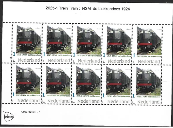 Trein 2025-1 NSM de Blokkendoos sheetlet postfris/mnh