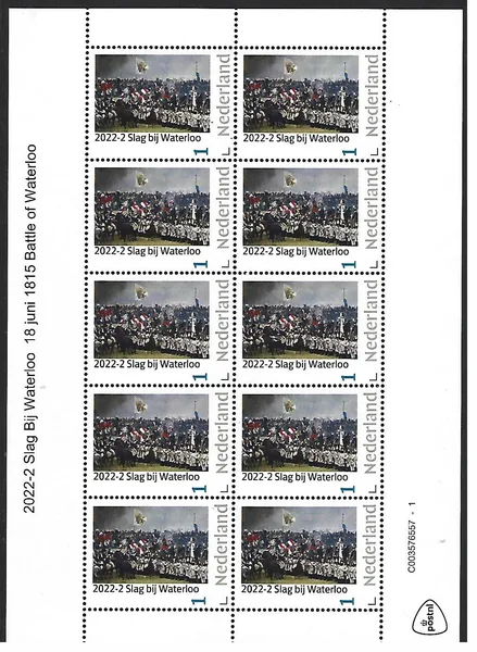 Nederland 2022-2 Battle of Waterloo June 18 1815 sheetlet postfris/mnh