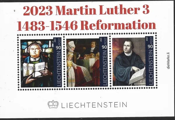 Liechtenstein 2023 Martin Luther 3 1843-1856 blok-m/s postfris/mnh