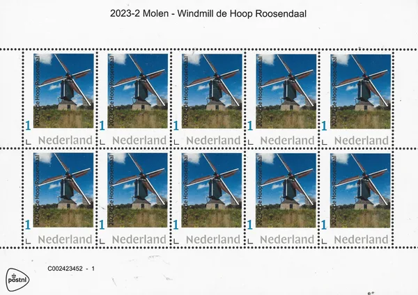 Netherlands 2023-2 Windmill: Molen de Hoop Roosendaal sheet MNH