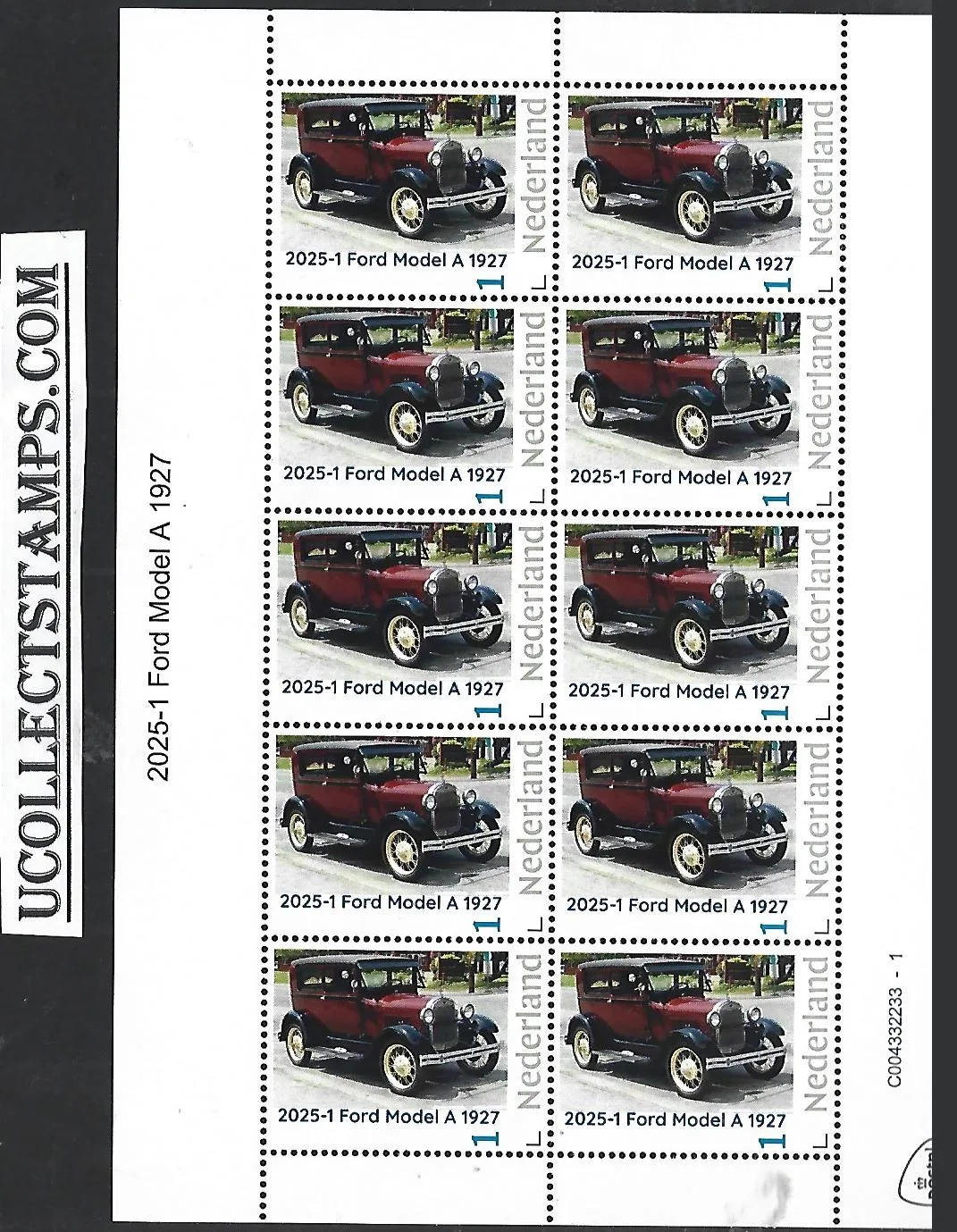 Netherlands 2025-1 Auto Car: Ford Model A sheetlet MNH