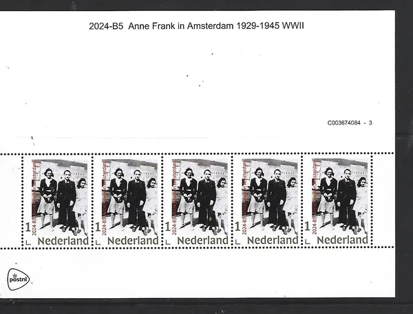 Netherlands 2024-B5 Anne Frank in Amsterdam gold 1 stamp sheetelet MNH