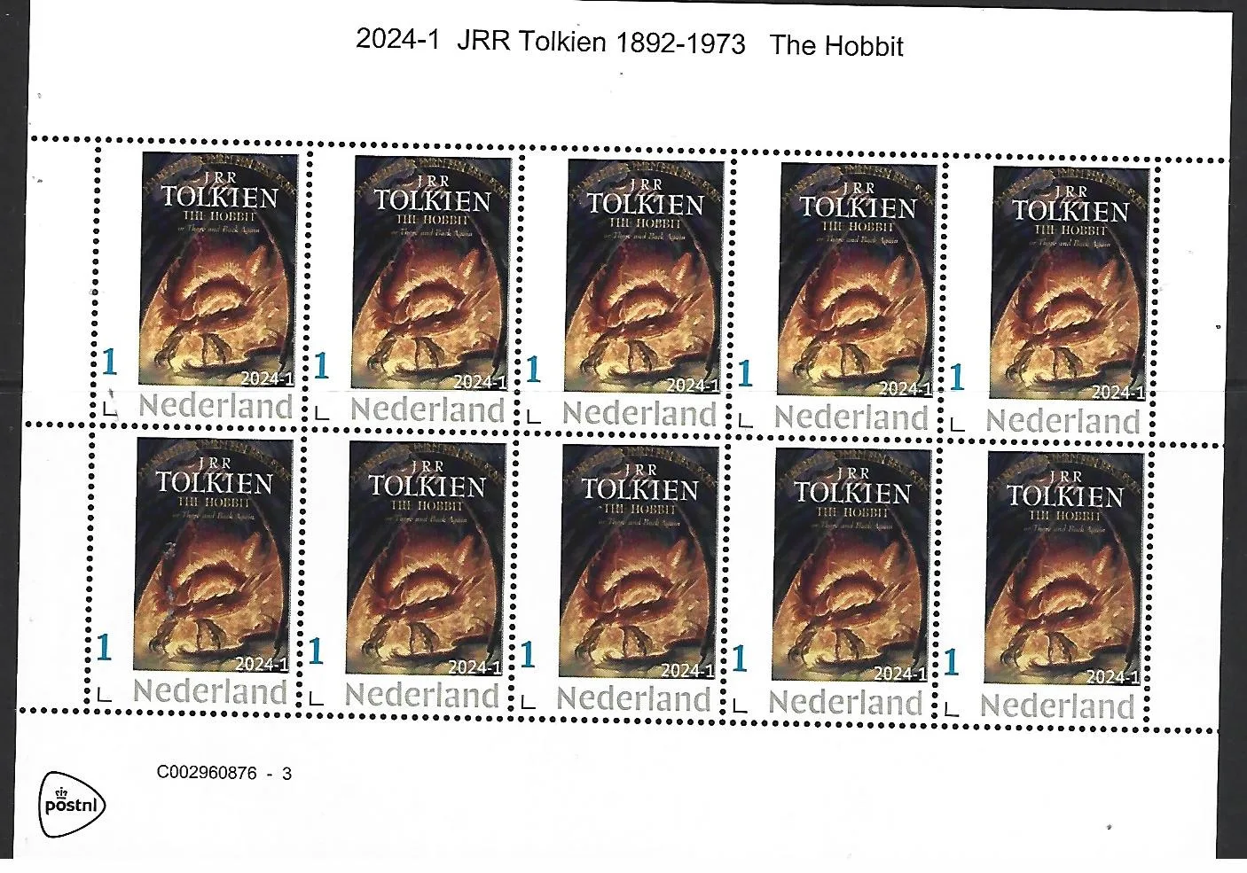 Niederlande 2024-1 JRR Tolkien 1892-1973 Zusammendruck postfrisch/ungebraucht