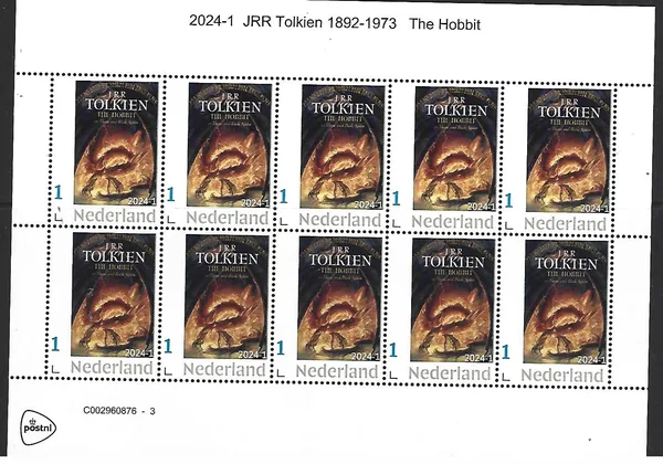 Netherlands 2024-1 JRR Tolkien 1892-1973 sheetlet MNH