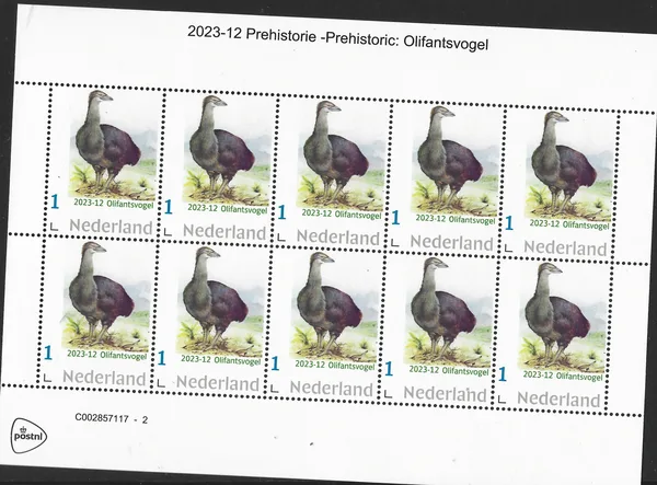 Netherlands 2023-12 Prehistory - Elephant bird sheet MNH