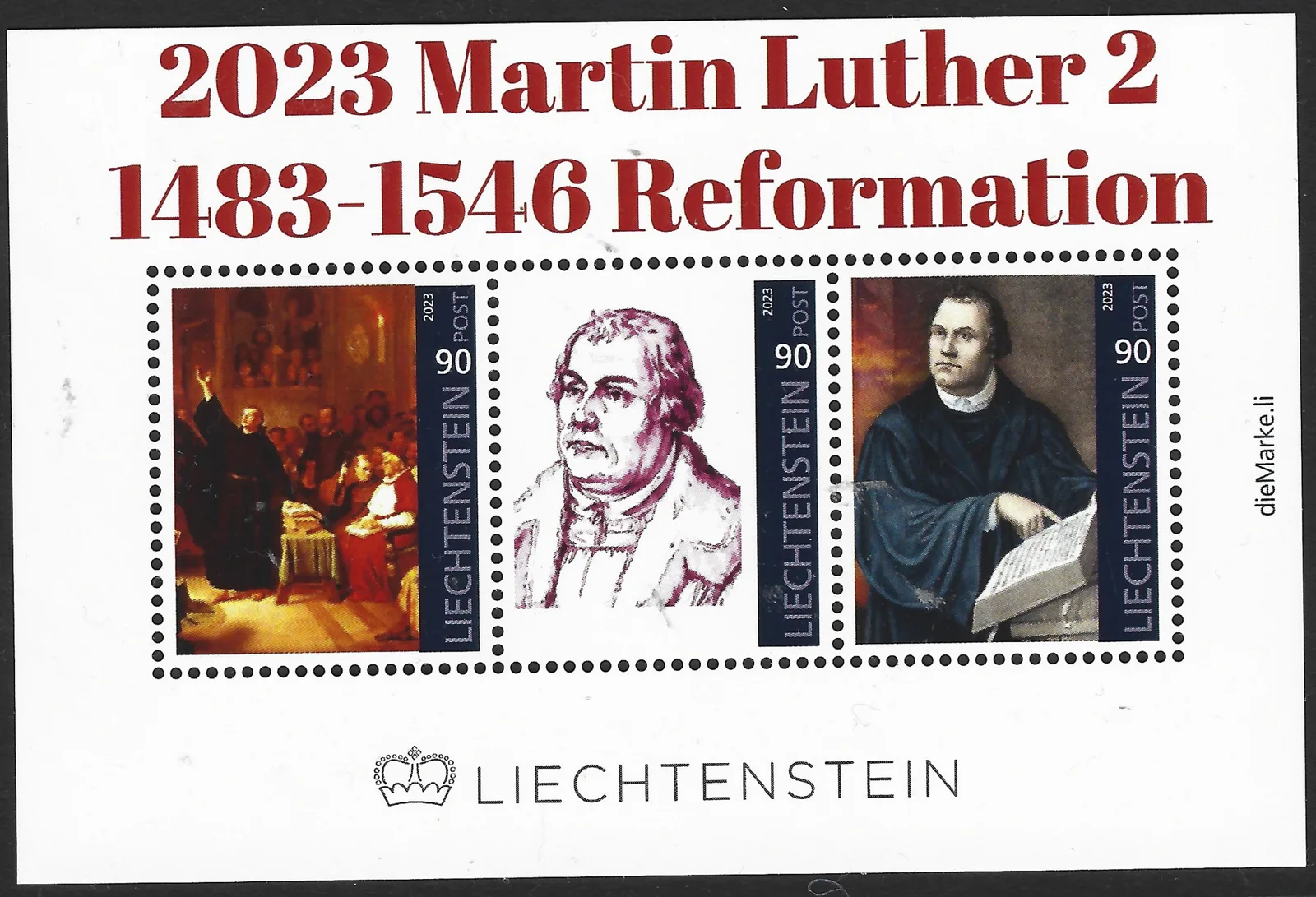 Liechtenstein 2023 Martin Luther 2 1843-1856 Block-Kleinbogen postfrisch/mnh