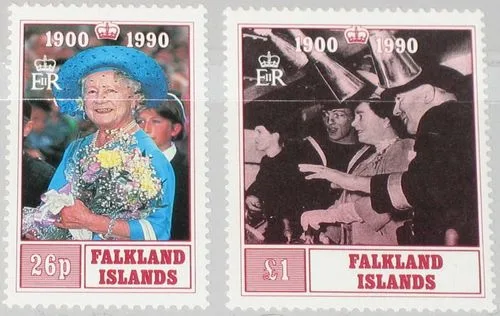 527-528 Falkland 1990 Konining Moeder 90 jaar postfris/mnh