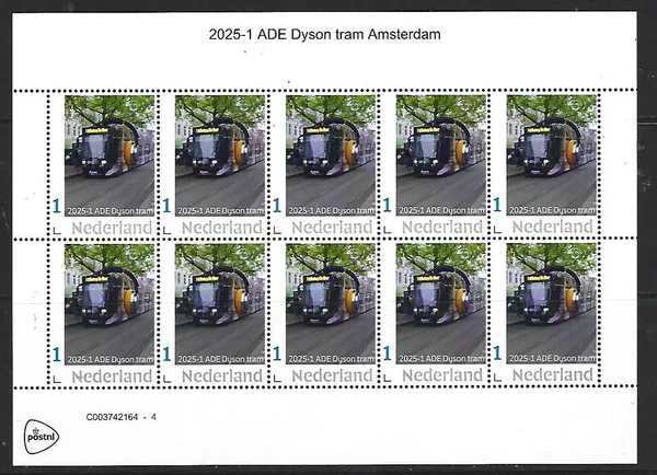Trein 2025-1 Tram ADE Dyson loadspeeker tram sheetlet postfris/mnh