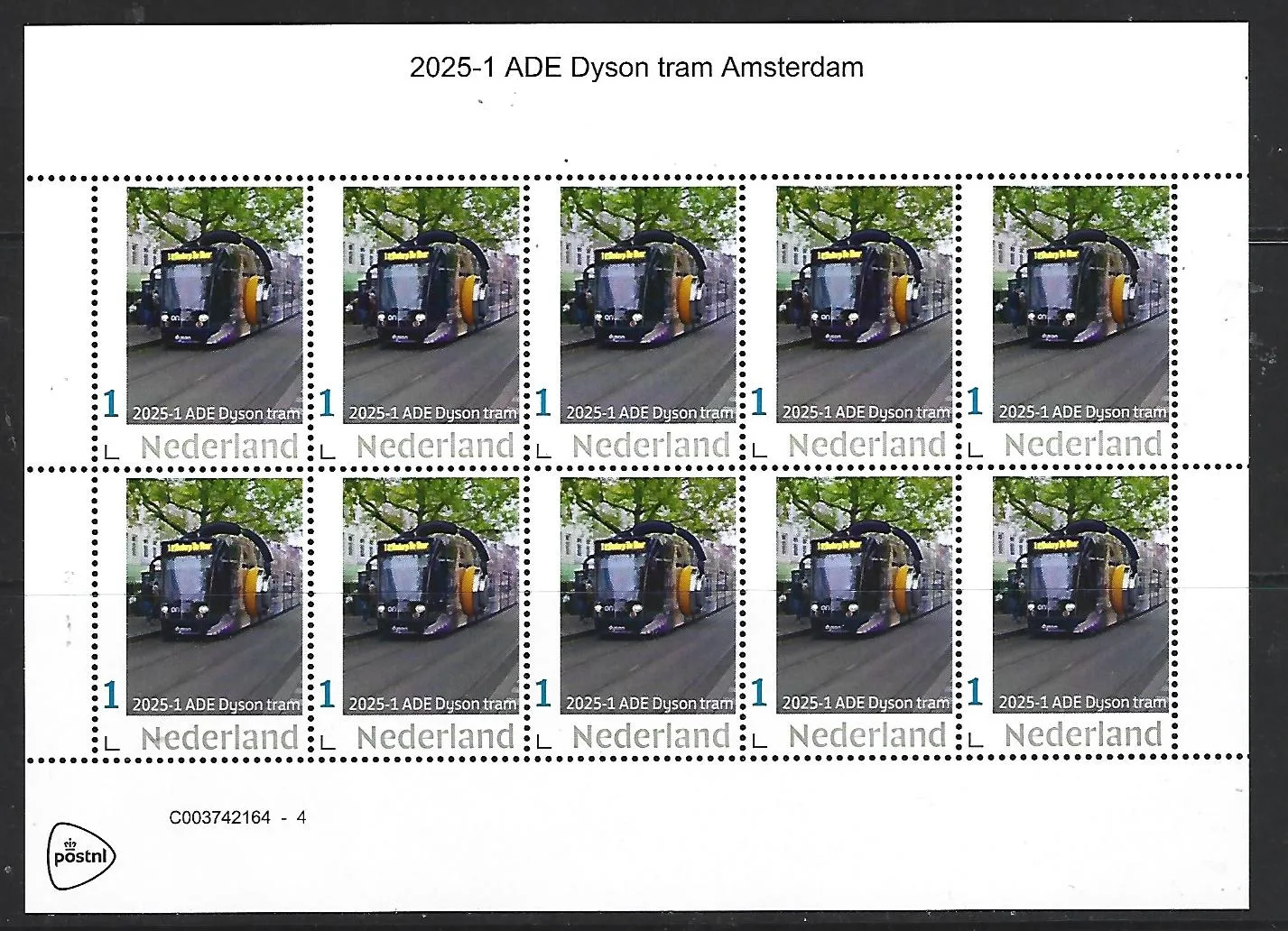 Train 2025-1 Tram ADE Dyson loudspeaker tram sheetlet MNH