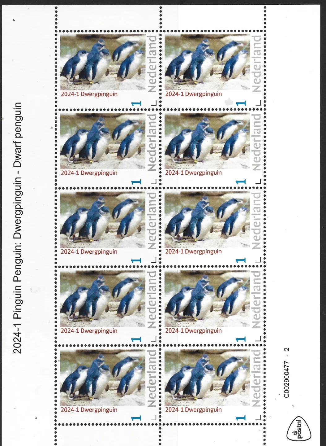 Niederlande 2024-1 Pinguin Penguin: Zwergpinguin Bogen postfrisch/mnh