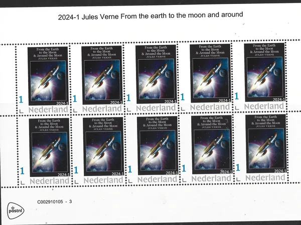Netherlands 2024-1 Jules Verne Earth to the Moon vek-sheetlt MNH