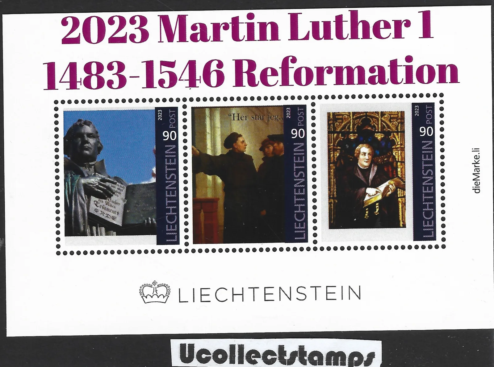 Liechtenstein 2023 Martin Luther 1 1843-1856 Block postfrisch/mnh