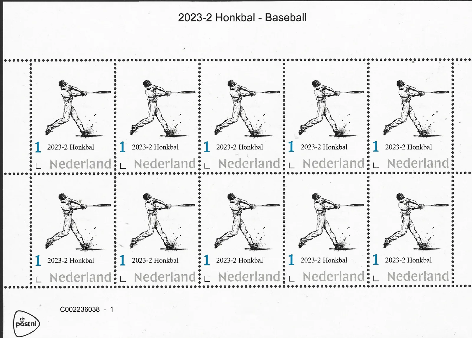 Niederlande 2023-2 Honkbal vel-sheettet postfrisch/mnh
