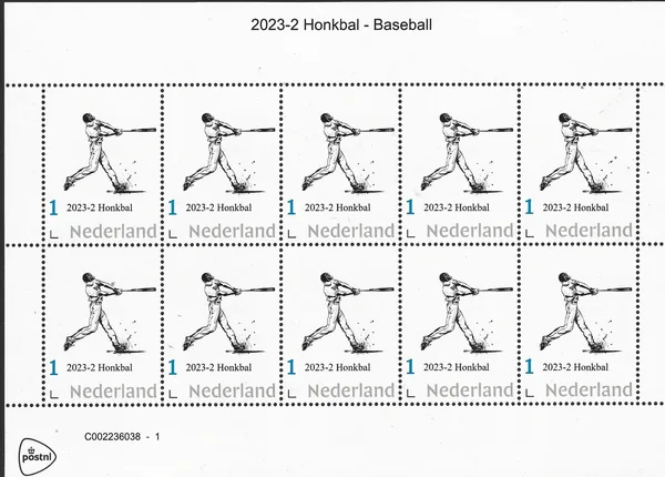 Ņederland 2023-2 Honkbal - Baseball vel-sheettet postfris/mnh
