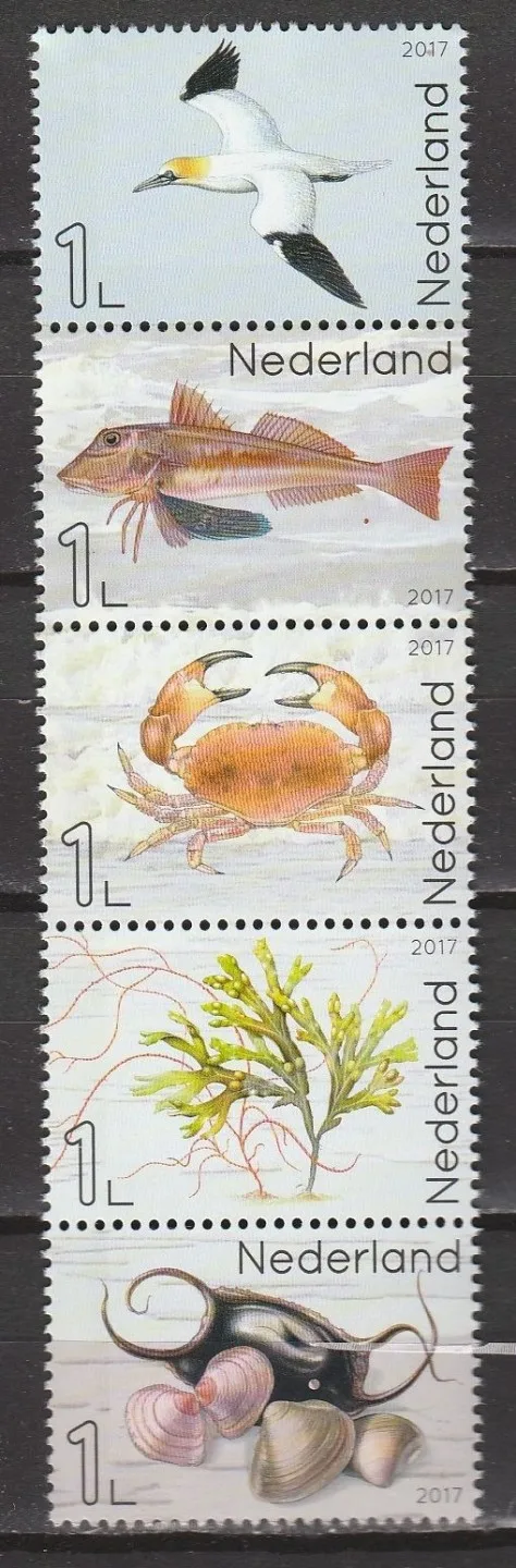 NETHERLANDS 3550-3554 Life in the North Sea 2017 MNH