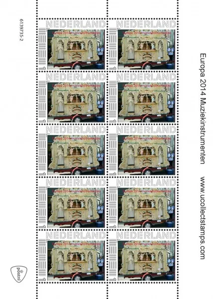 Netherlands 2014 Europa musical instruments ORGAN sheetlet of 10 MNH