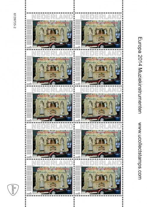Pays-Bas 2014 Europa instruments de musique ORGUE feuillet de 10/feuille postfris/mnh