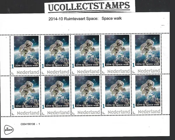 Nederland 2014-10 Ruimtevaart Space: Space walk sheetlet postfris/mnh