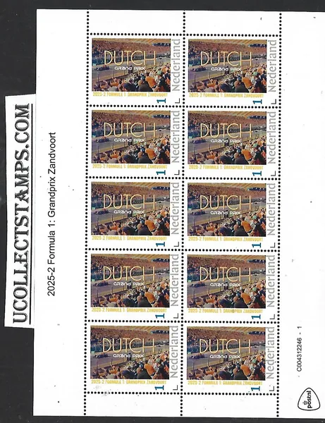 Netherlands 2025-2 Auto Racing Formula 1 Zandvoort Dutch Grand Prix sheet MNH