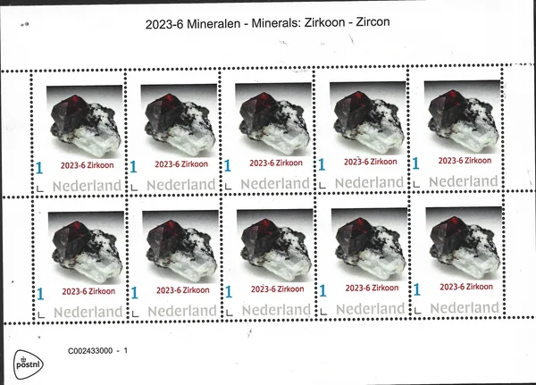 Netherlands 2023-6 Minerals: Zircon sheet postage stamp MNH