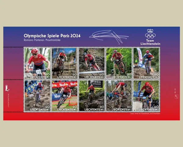 Liechtenstein 2024 olympics Cycling team sheetlet postfris/mnh