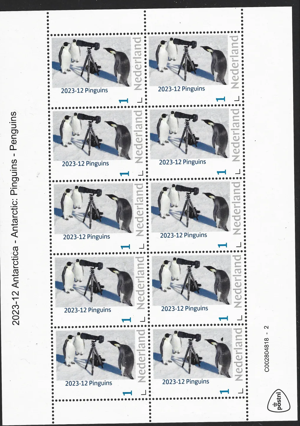 Netherlands 2023-12 Antarctica Penguins sheetlet MNH
