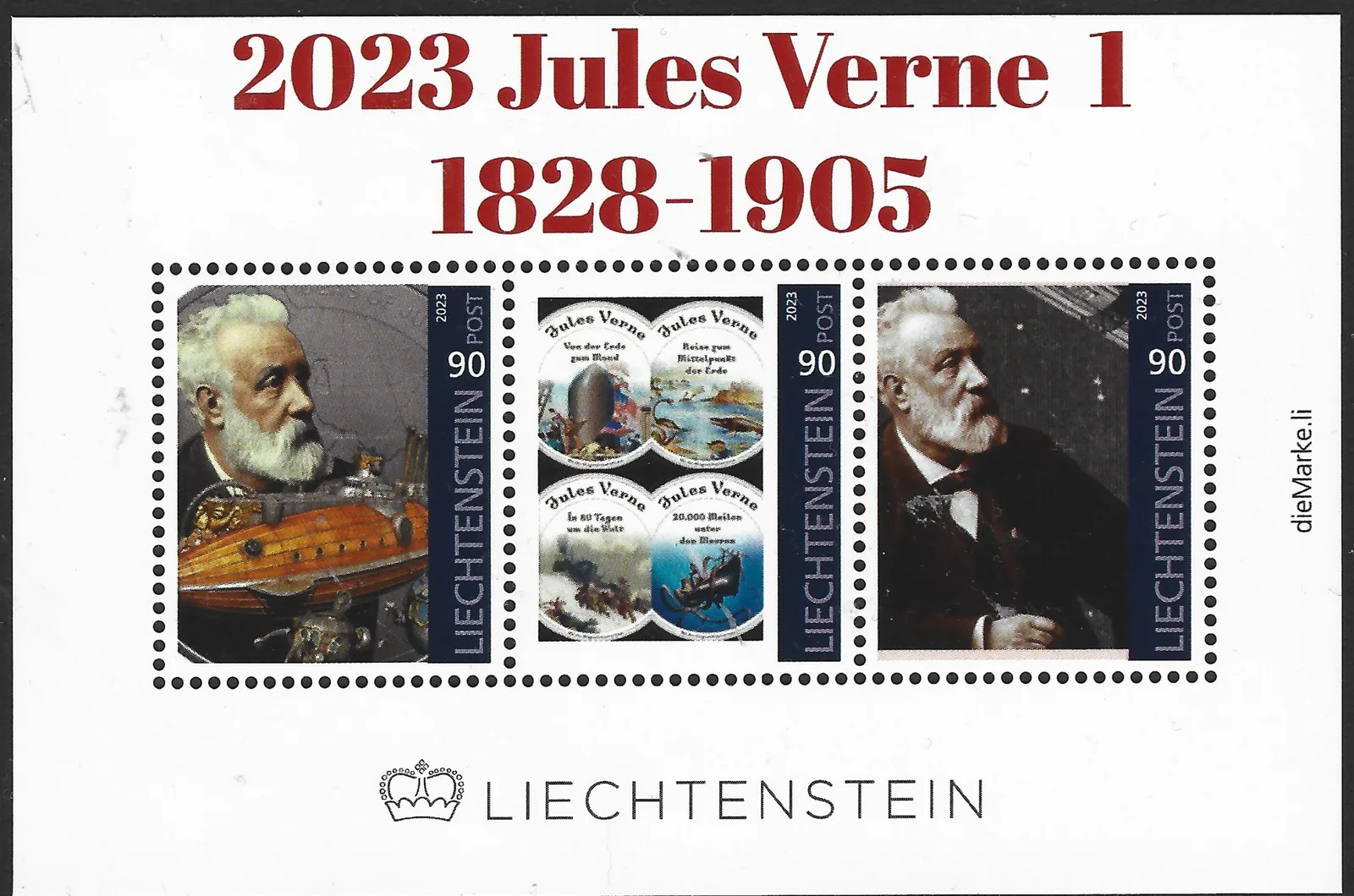 Liechtenstein 2023 Jules Verne 1 1828-1905 Block-MS postfrisch/mnh