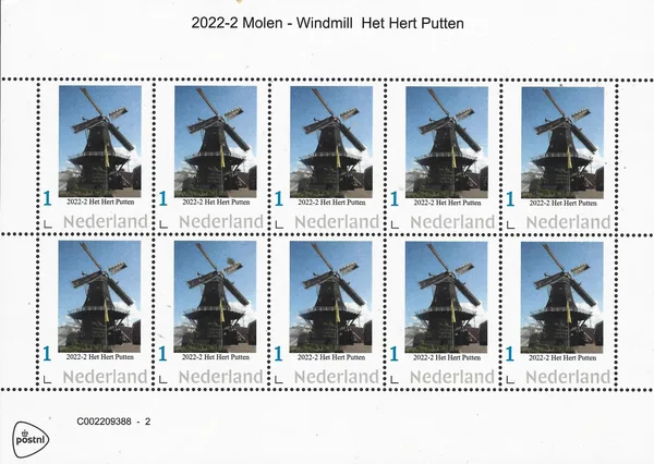 Netherlands 2022-2 Mill Windmill: Het Hert Putten sheet MNH