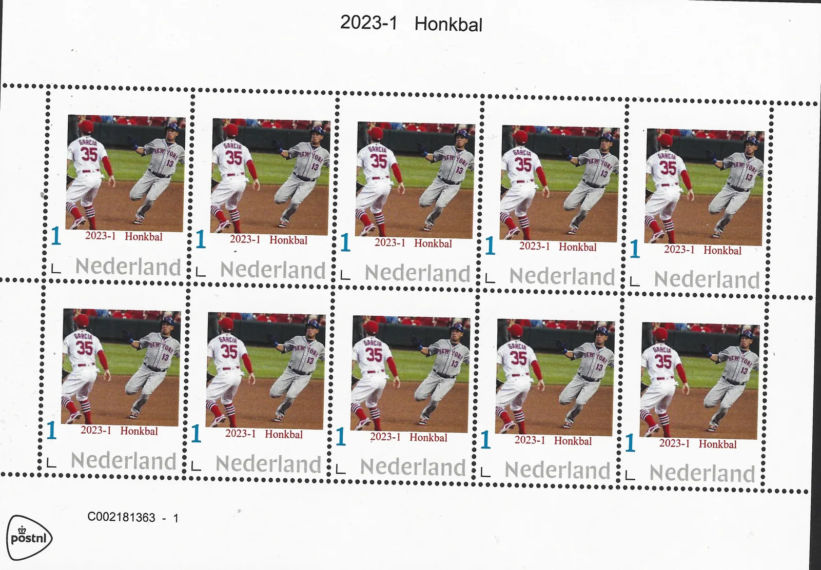Pays-Bas 2023- 1 Baseball - feuille postfris/mnh