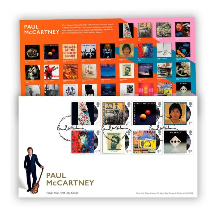 Grande-Bretagne 2021 Sir Paul McCartney (The Beatles) série/set FDC LIVERPOOL POSTMARK !!