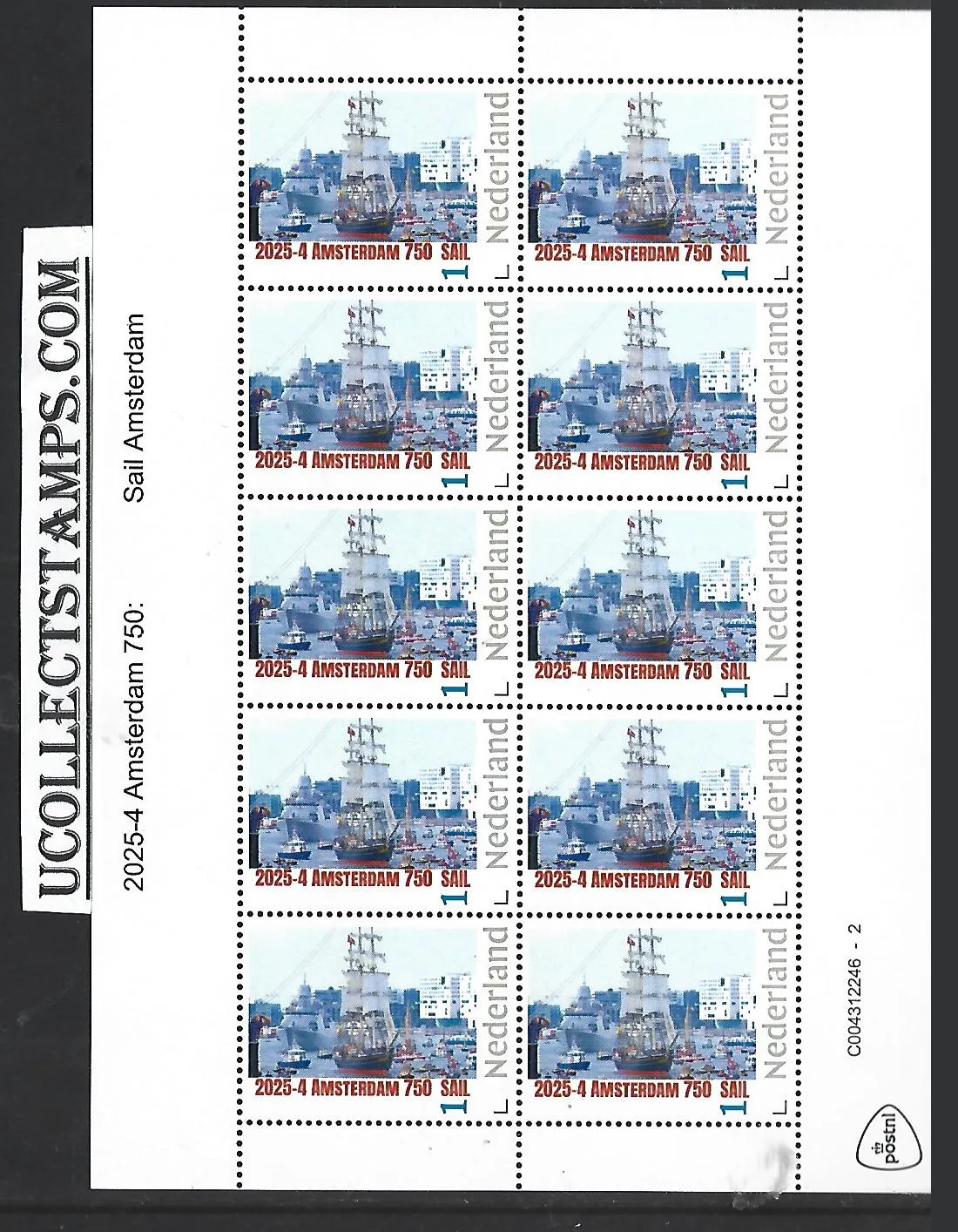 Netherlands 2025-4 Amsterdam 750 SAIL AMSTERDAM ship sheet MNH