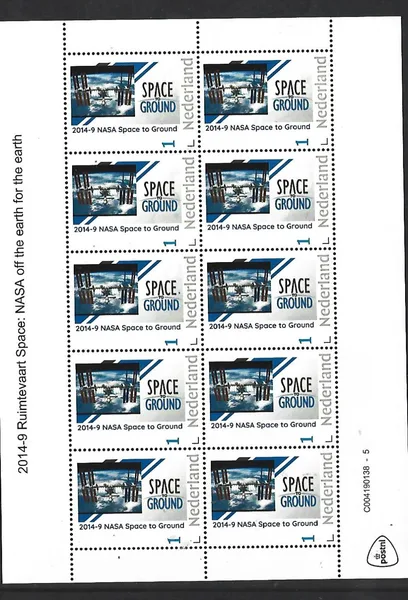 Nederland 2014-9 Ruimtevaart Space: NASA space to ground sheet posfris/mnh