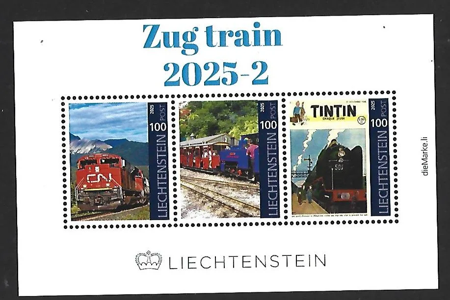 Liechtenstein 2025-2 Trein Train Zug Tintin bloc neuf/mnh