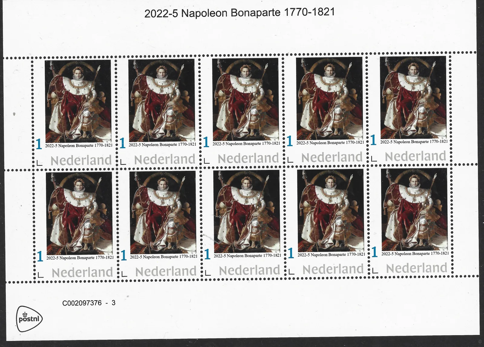 Niederlande 2022-5 Napoleon Bonaparte Bogen postfrisch/mnh