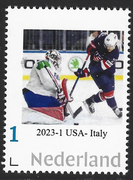 Nederland 2023-1 IJshockey -ice hockey: USA - Italy postfris/mnh