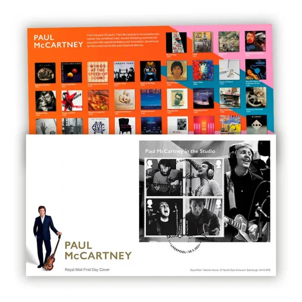 Great Britain 2021 Sir Paul McCartney (The Beatles) blok FDC LIVERPOOL POSTMARK !!