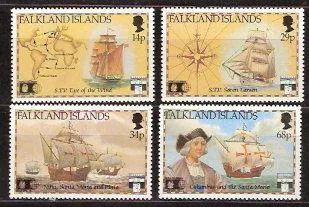 548-551 Falkland 1991 Discovery of America - ships MNH