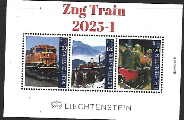 Liechtenstein 2025-1 Trains m/s MNH