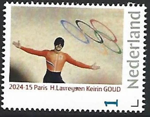 Nederland 2024-15 Olympics Cycling H. Lavreysen Keirin Gold postfris/mnh