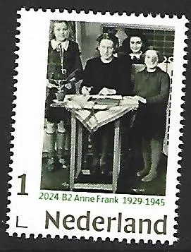 Netherlands 2024-B2 Anne Frank School picture GOLD 1 stamp MNH